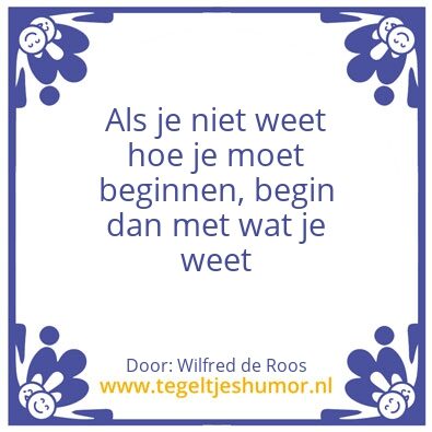 Tegeltje: Beginnen