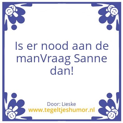 Tegeltje: Sanne