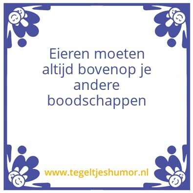 Tegeltje: Eieren