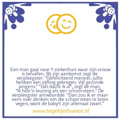 Tegeltje: Een vijfling