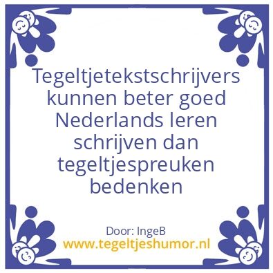 Tegeltje: Nederlands