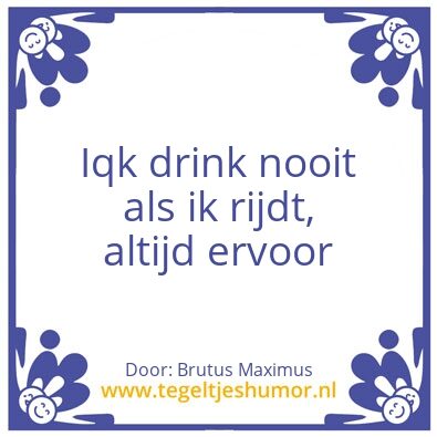 Tegeltje: Drankrijder