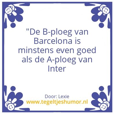 Tegeltje: INTER-BARCELONA