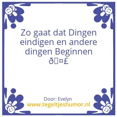 Tegeltje: Ach ja