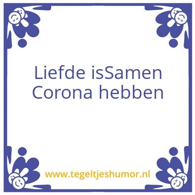 Tegeltje: Corona