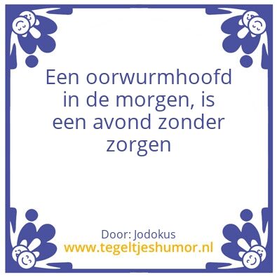 Tegeltje: Oorwurm