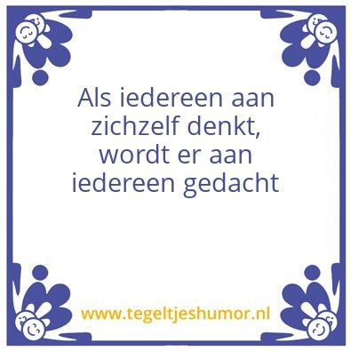 Tegeltje: aan jezelf denken