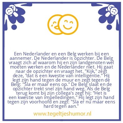 Tegeltje: Nederlander en Belg