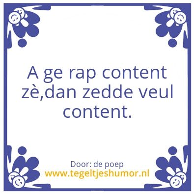 Tegeltje: Content