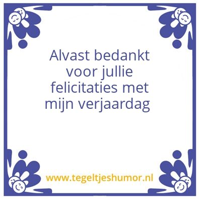 Tegeltje: Ik ben jarig