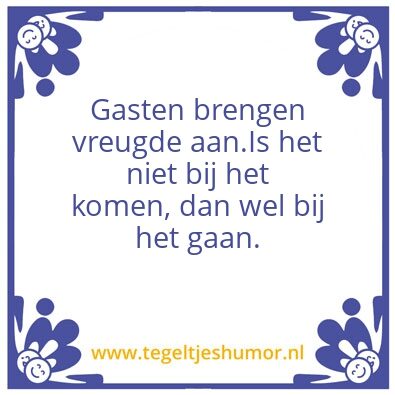 Tegeltje: Gasten