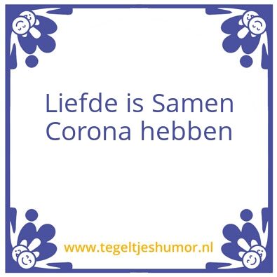Tegeltje: Corona