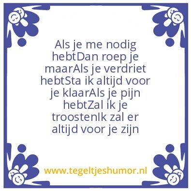 Tegeltje: Lieve Hanne