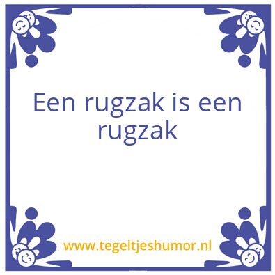 Tegeltje: Rugzak