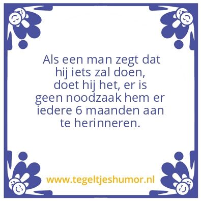 Tegeltje: Man