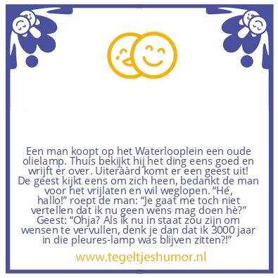 Tegeltje: Oude olielamp