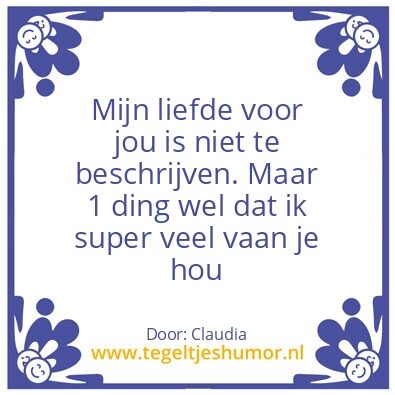 Tegeltje: Liefde voor jou