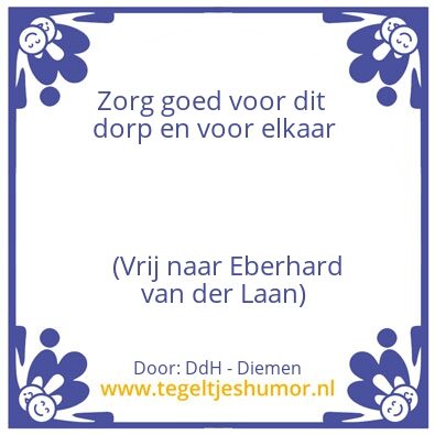 Tegeltje: diemen