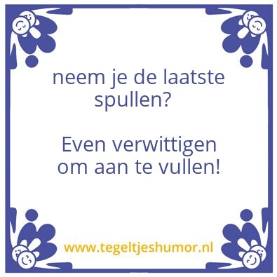 Tegeltje: op