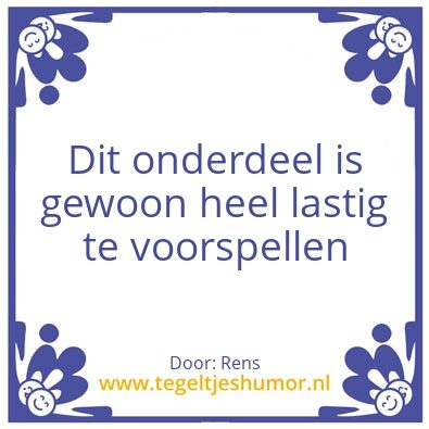 Tegeltje: Rens van de straat