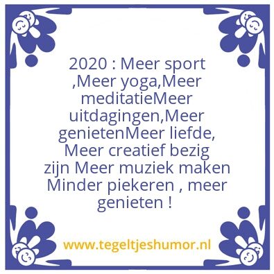 Tegeltje: 2020