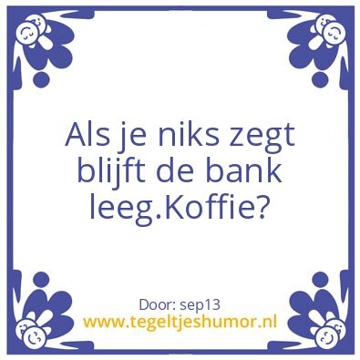 Tegeltje: koffie