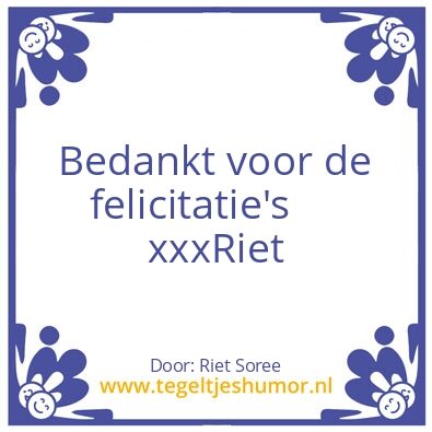 Tegeltje: Bedankje