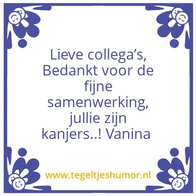 Tegeltje: Afscheid collegaâ€™s