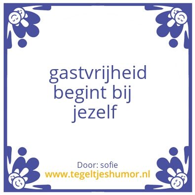 Tegeltje: gastvrijheid