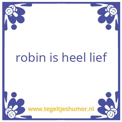 Tegeltje: sorry robin