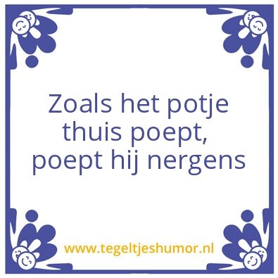 Tegeltje: Potje