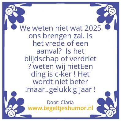 Tegeltje: Op naar 2025 !