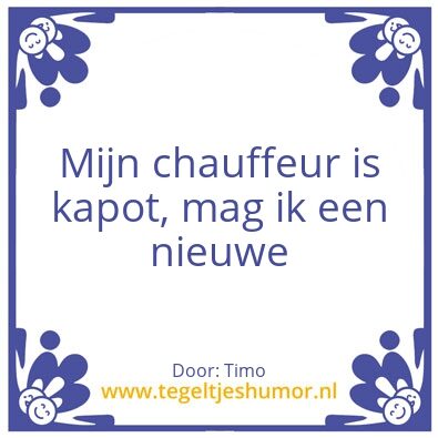 Tegeltje: Planningswijsheid
