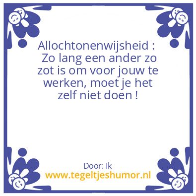 Tegeltje: Allochtonentegel