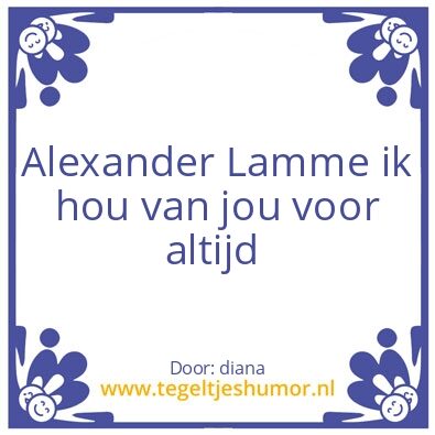 Tegeltje: alex