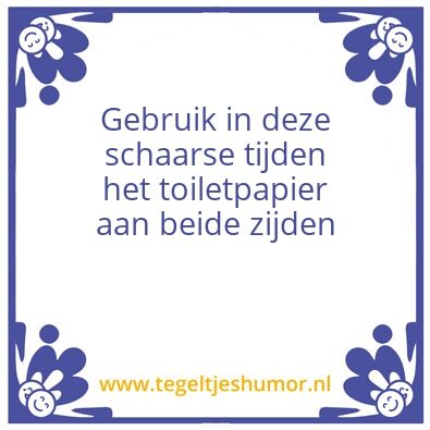 Tegeltje: wc papier