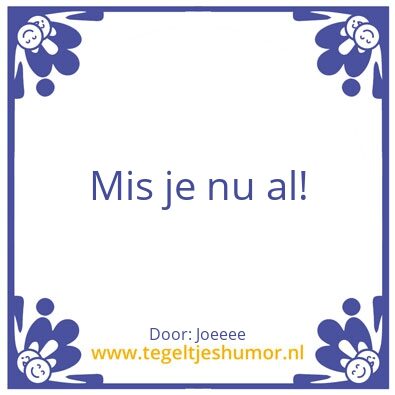 Tegeltje: Missen