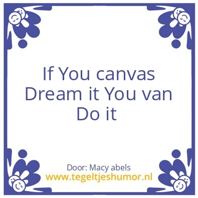 Tegeltje: Droom
