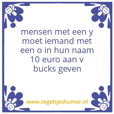 Tegeltje: trakteer