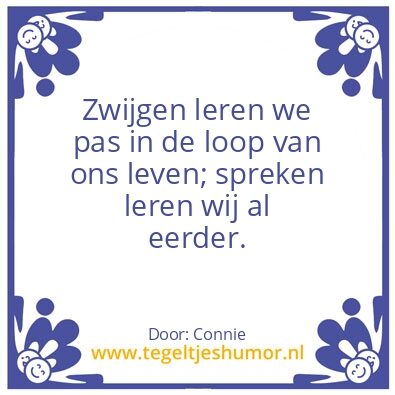 Tegeltje: zwijgen