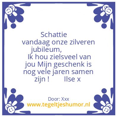 Tegeltje: 25 jaar