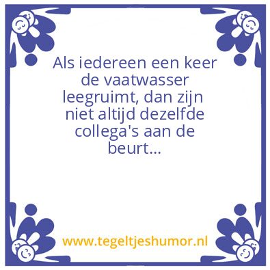 Tegeltje: vaatwasser