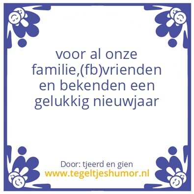 Tegeltje: nieuwjaar