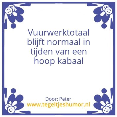 Tegeltje: Vuurwerktotaal