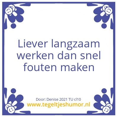 Tegeltje: TU