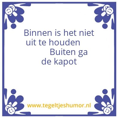 Tegeltje: Warm weer