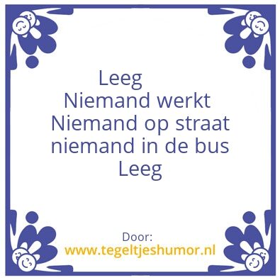 Tegeltje: leeg