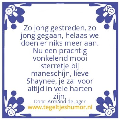 Tegeltje: Shaynee
