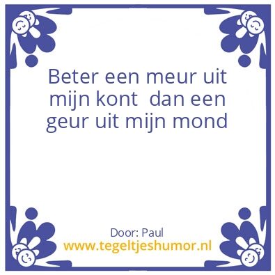 Tegeltje: Ruften is gezond