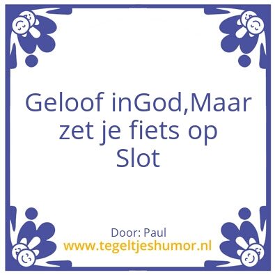 Tegeltje: leuk